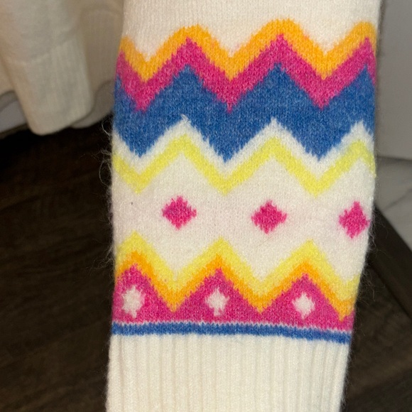 Vince Camuto Cream Multicolor Patterned Mockneck Sweater - Picture 6 of 9